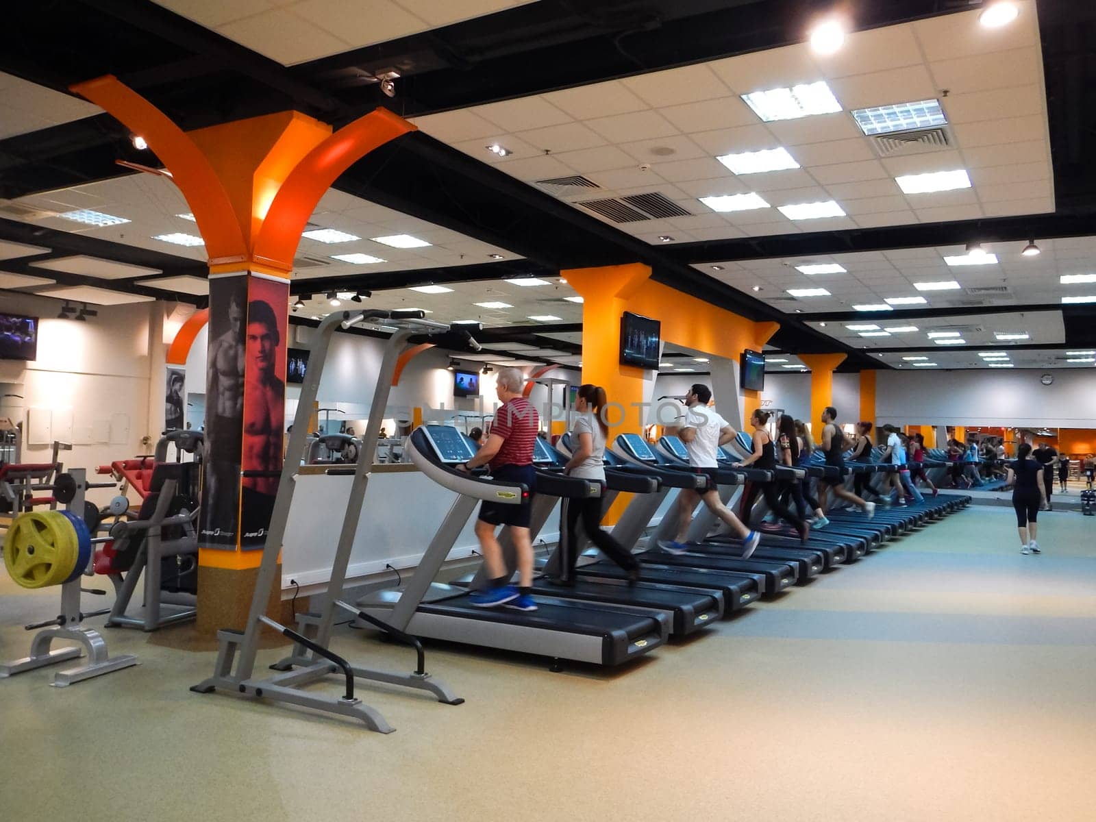 Fitness equipment in the gym. Gym.