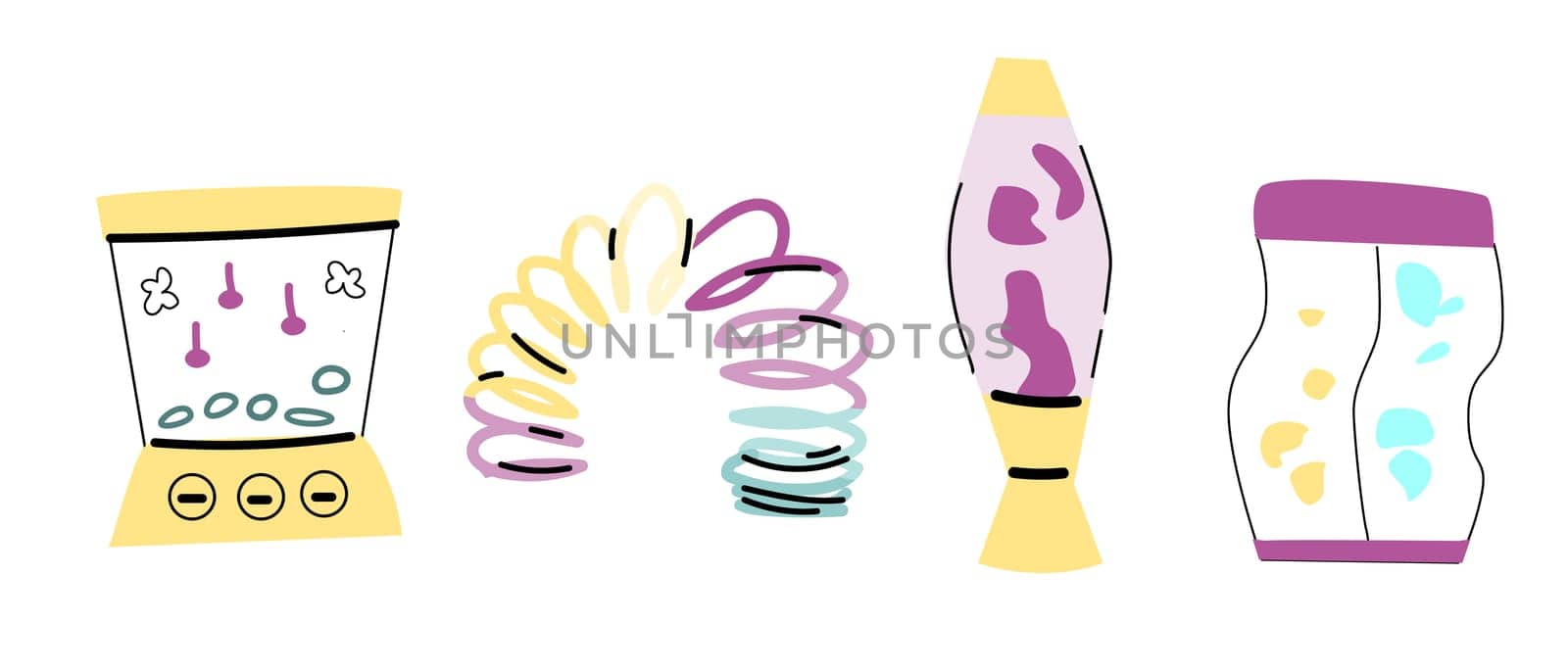 90s retro elements set or 80s, or 2000s elements, retro style, game items and lamp. Can use for stickers, banner, greeting card.