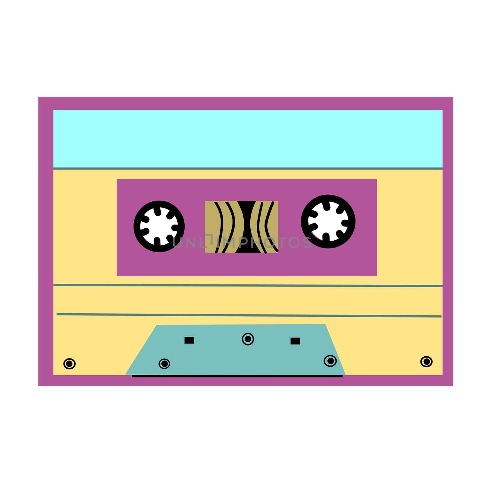 90s retro element cassette or 80s, y2k element, retro style. Can use for stickers, banner, greeting card.