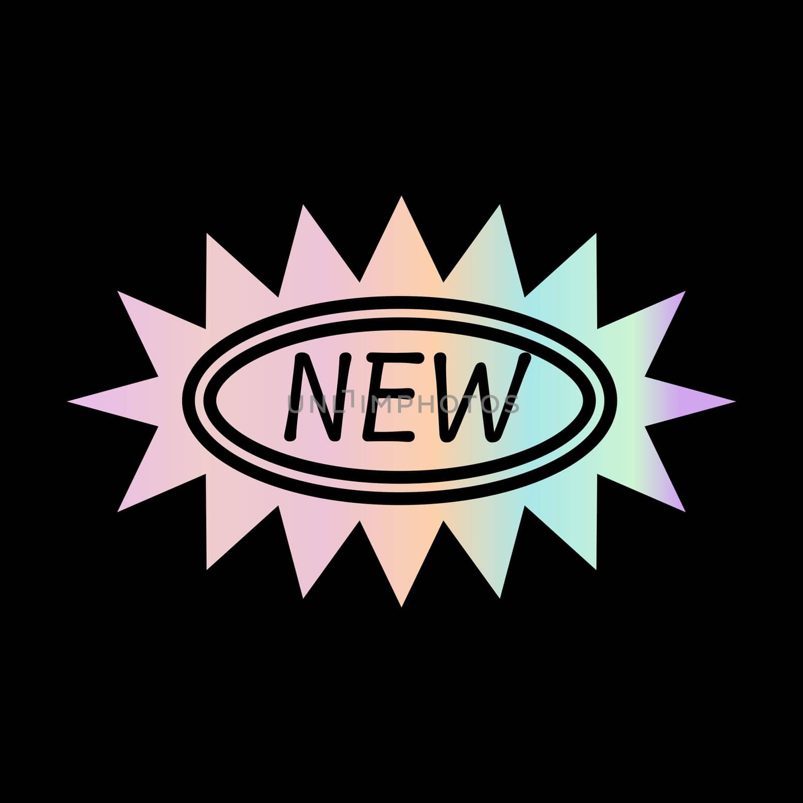 Y2k gradient element, 2000s sticker new with hologram, vector futuristic style, trendy chrome shape. Abstract aesthetic retro element.