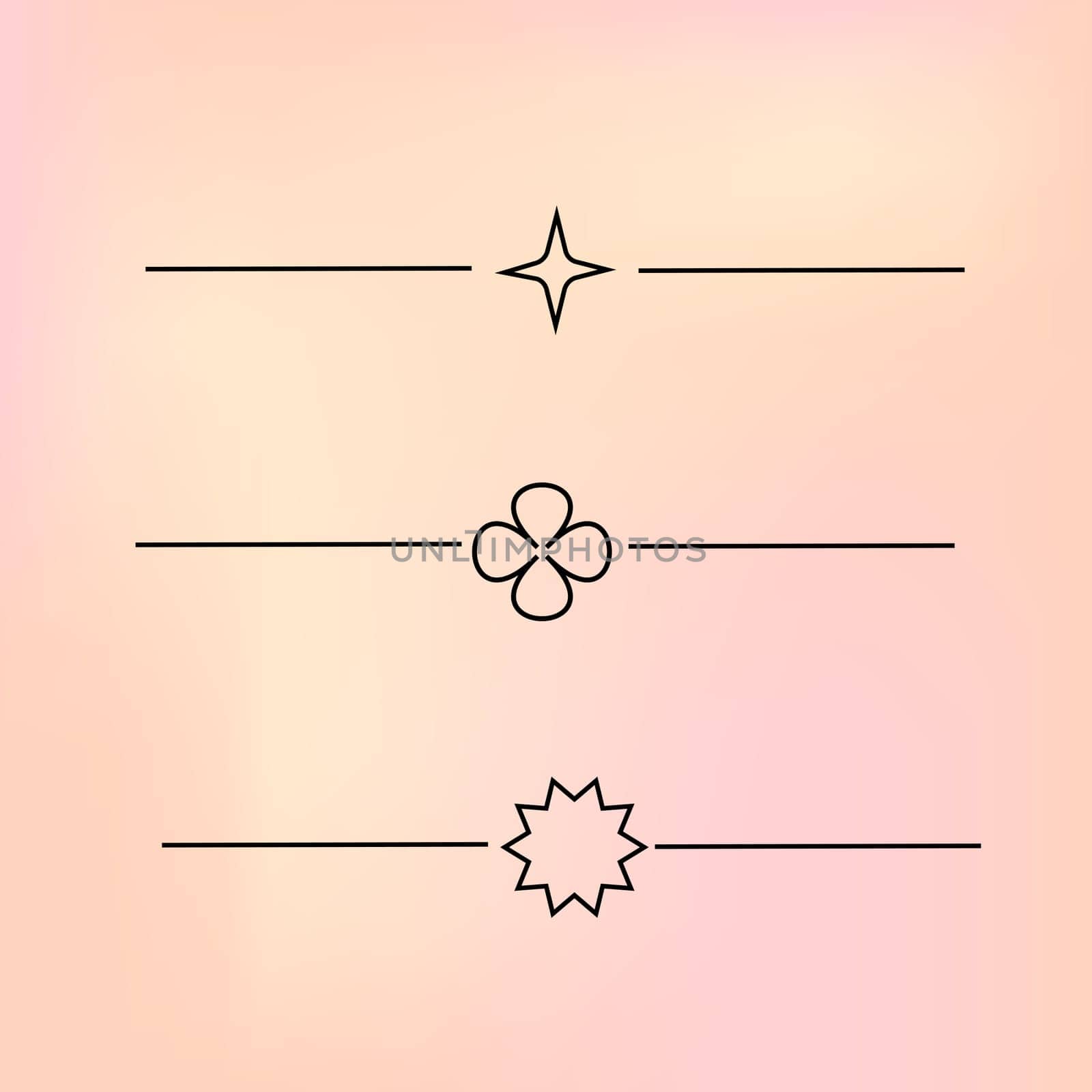 y2k retro elements set, 90s or 2000s elements of border in minimalistic style on gradient blurred background