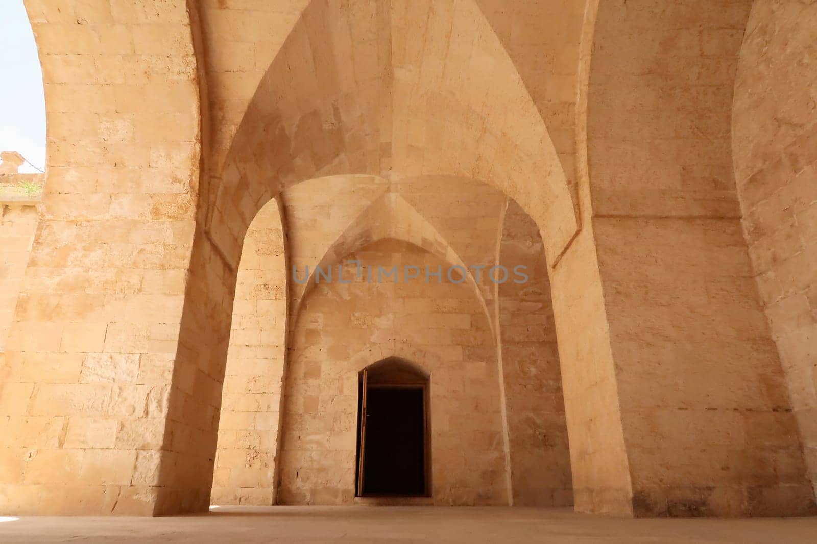 Vault and doorway in the Sultan Isa Medrese, Madrasa, Zinciriye Medrese, Mardin, Turkey 2022