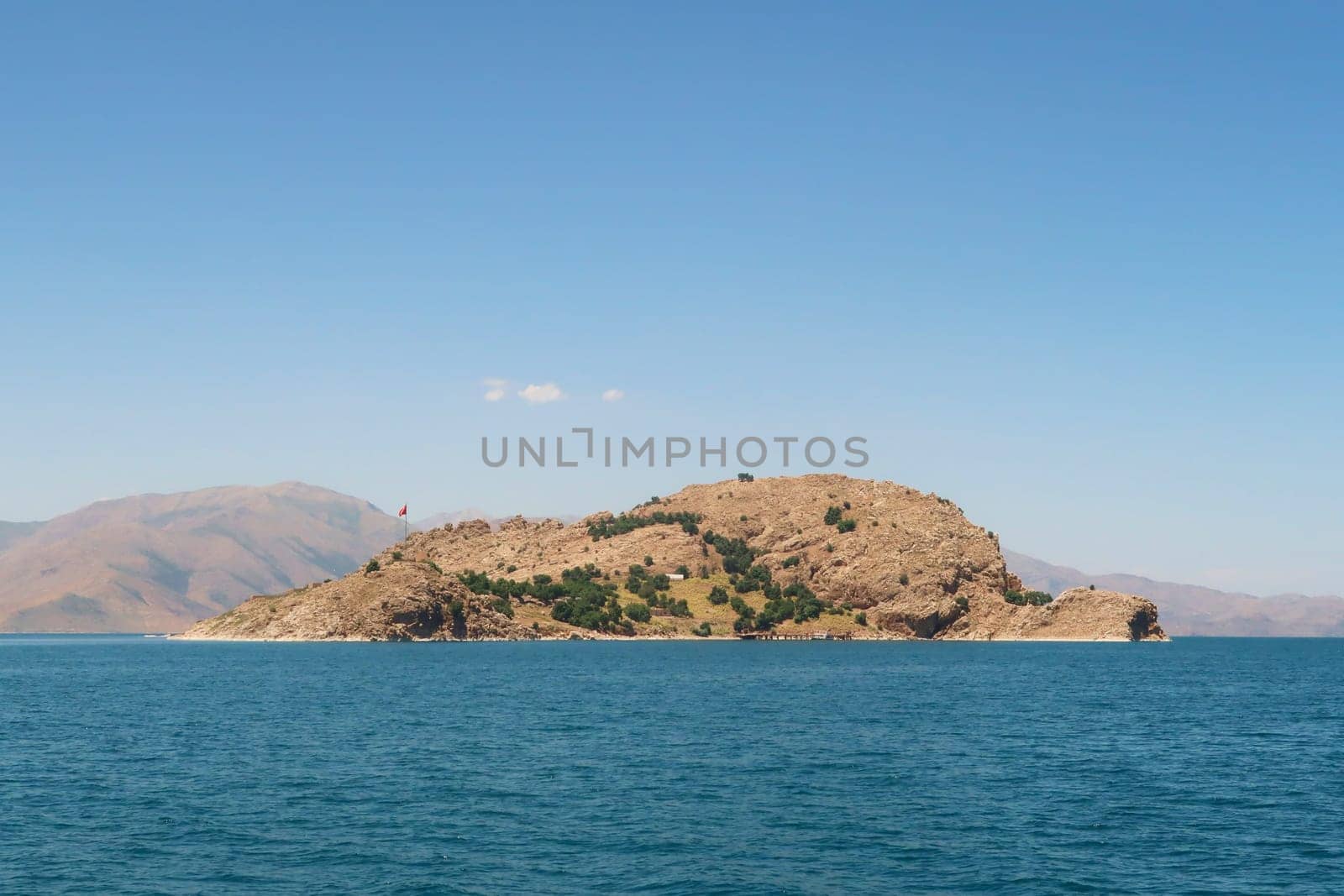 Akdamar Island on Lake Van, Van Gölü, seen from a boat, Van, Turkey 2022