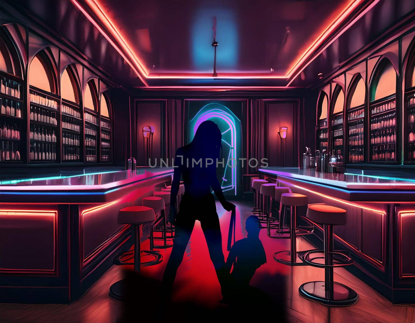 Neon sign, adults only, 18 plus, sex and xxx. Restricted content, erotic video concept banner, poster or sign template in neon light style.