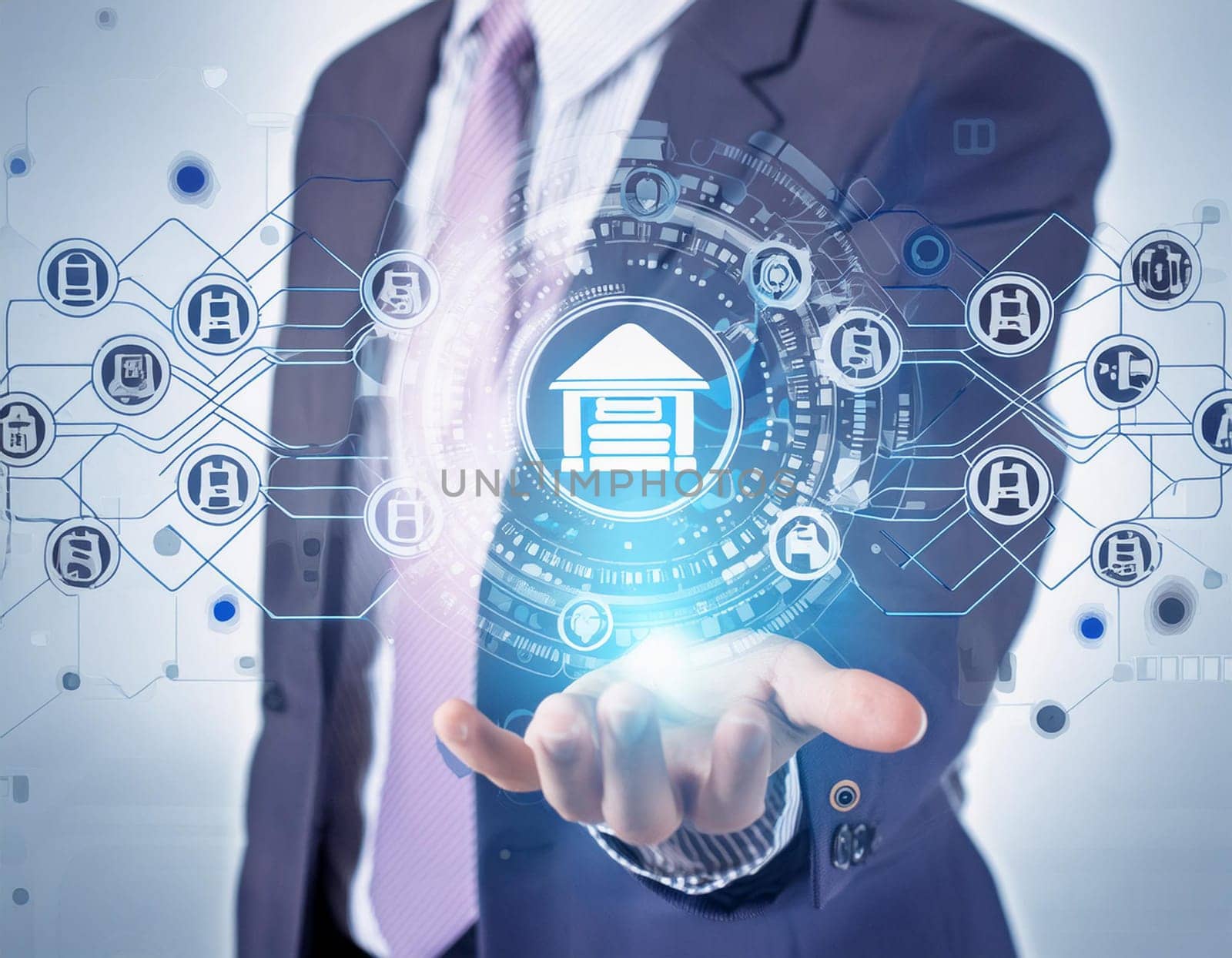 Hand holds virtual global internet connection metaverse. Application technology for global internet connections and digital marketing, finance and banking, digital connection technology, big data.