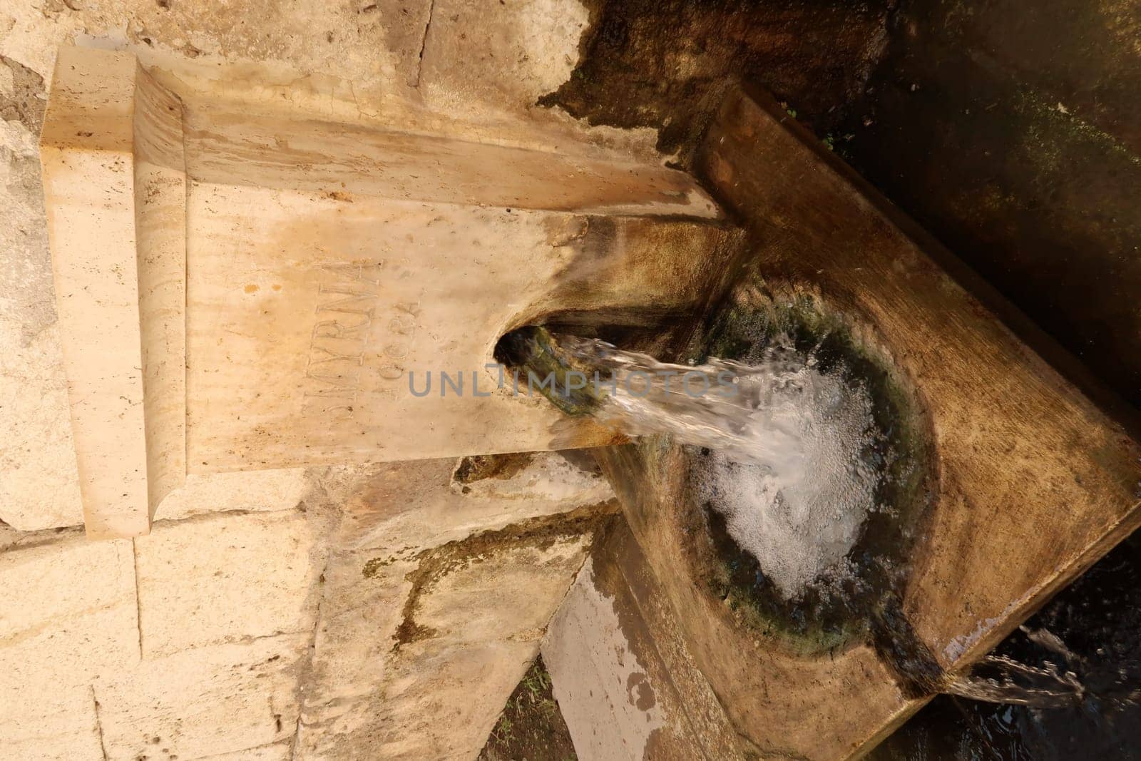 Small fountain at the Smyrna Agora, ancient city of Izmir, Turkey 2022