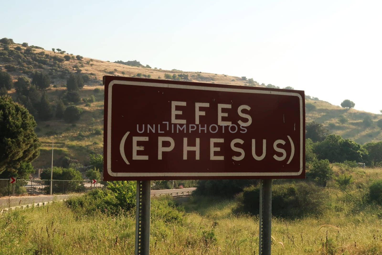 The sign marking the archaeological site of Ephesus, Selcuk, Turkey 2022