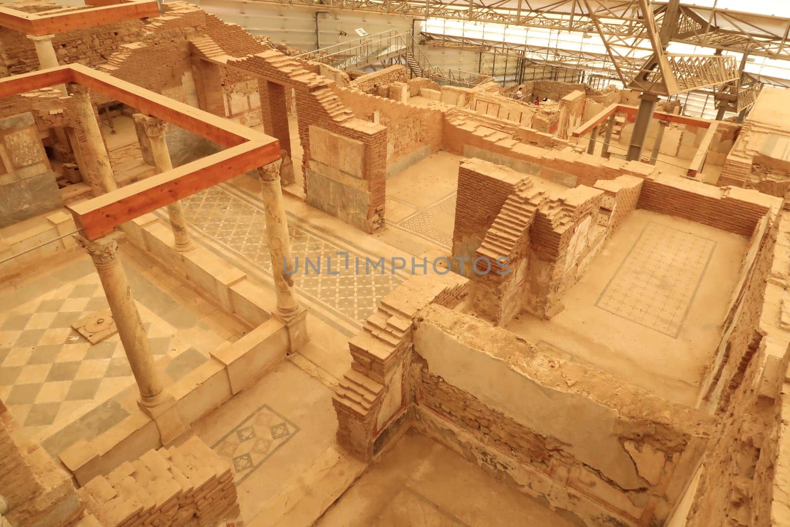 View onto the famous Terrace Houses Hillside Houses, Ephesus near Selcuk, Turkey 2022
