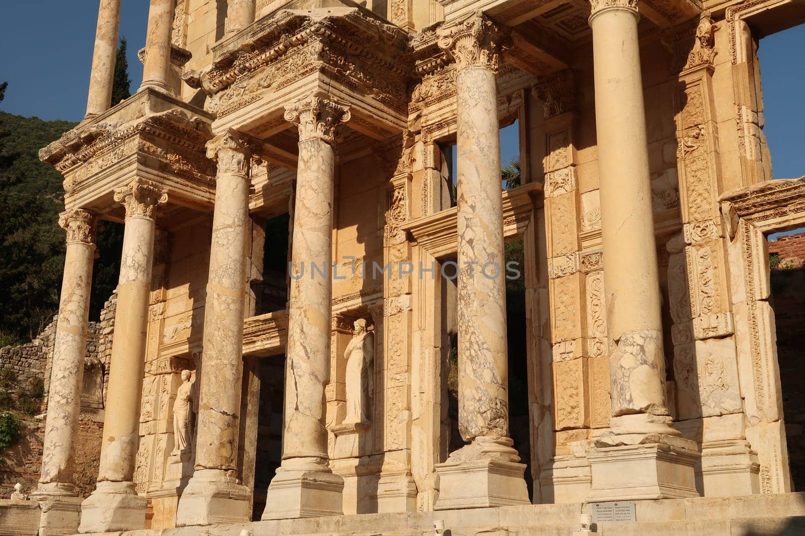 The entrance area of the Library of Celsus at Ephesus, Selcuk, Turkey 2022