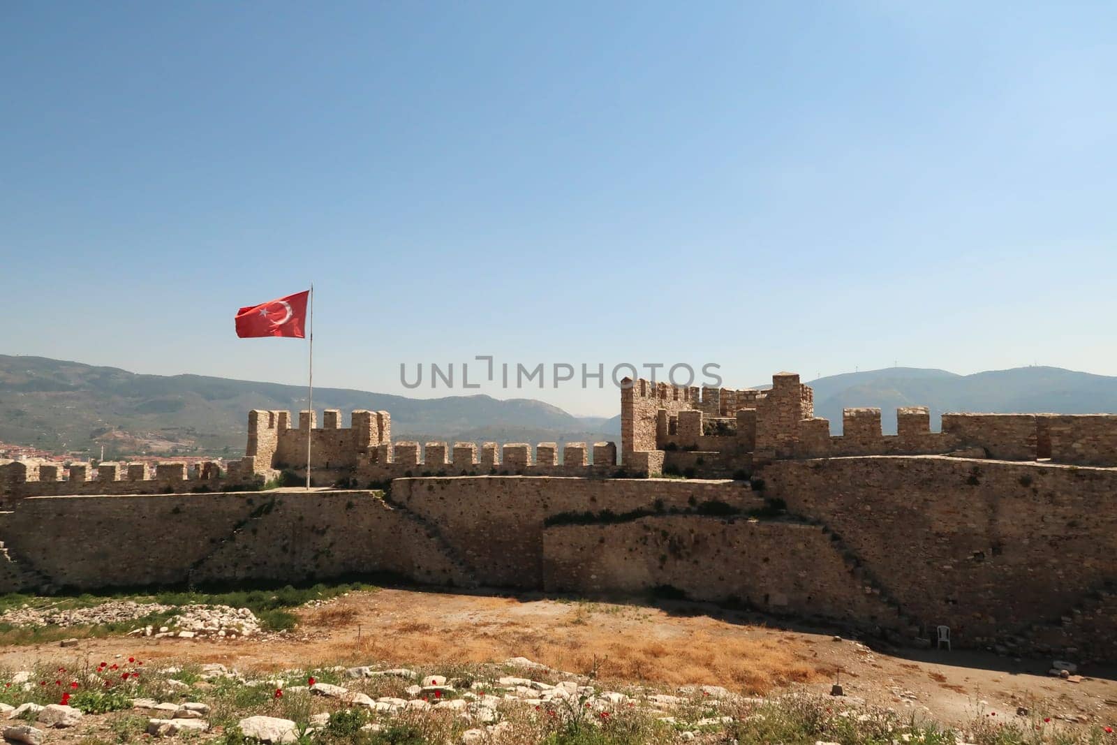 The fortified walls of Ayasuluk Castle in Selcuk, near Ephesus, Turkey 2022