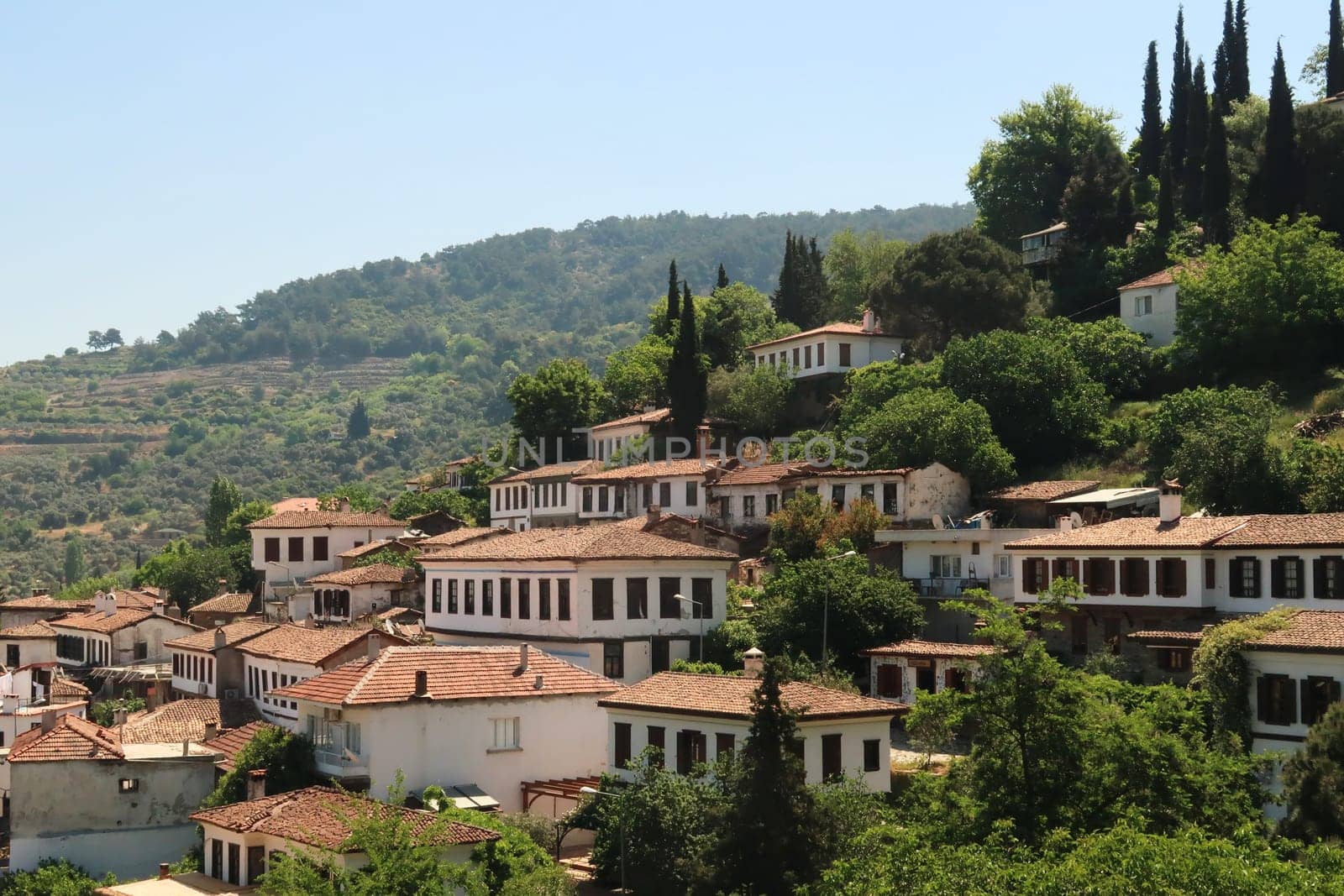 Some of the traditional houses in the town of Sirince, Izmir Province, Turkey 2022