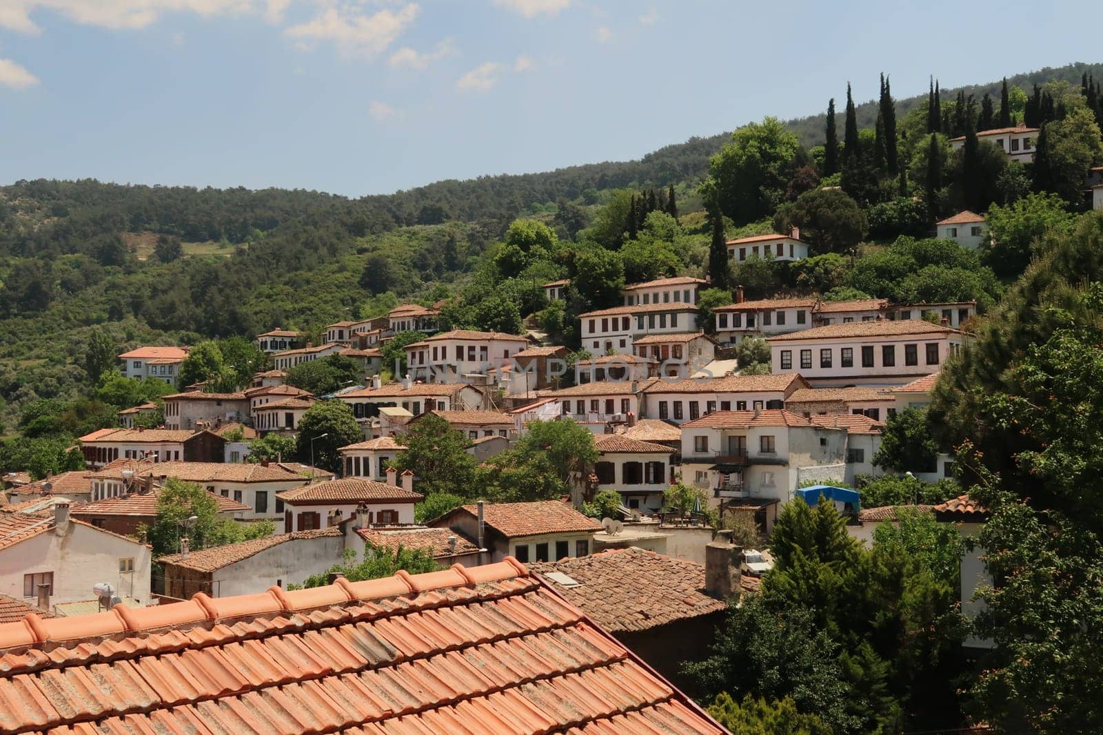 View onto Sirince and its beautiful traditional houses, Izmir Province, Turkey 2022