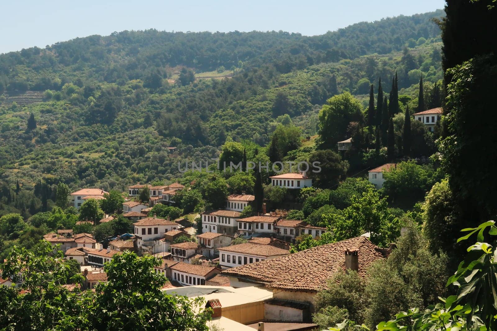 View onto some houses of the beautiful town of Sirince, Izmir province, Turkey 2022