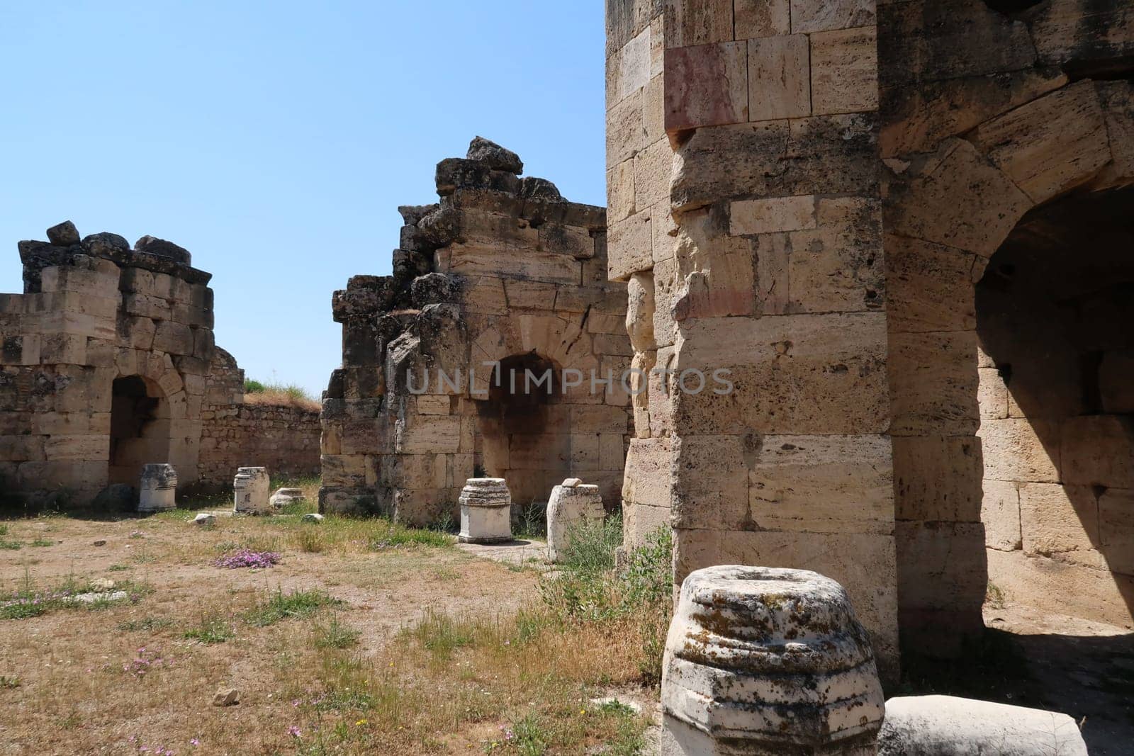 The inner court of the St. Philip Marytrium at the archaeological site of Hierapolis, Pamukkale, Denizli, Turkey 2022