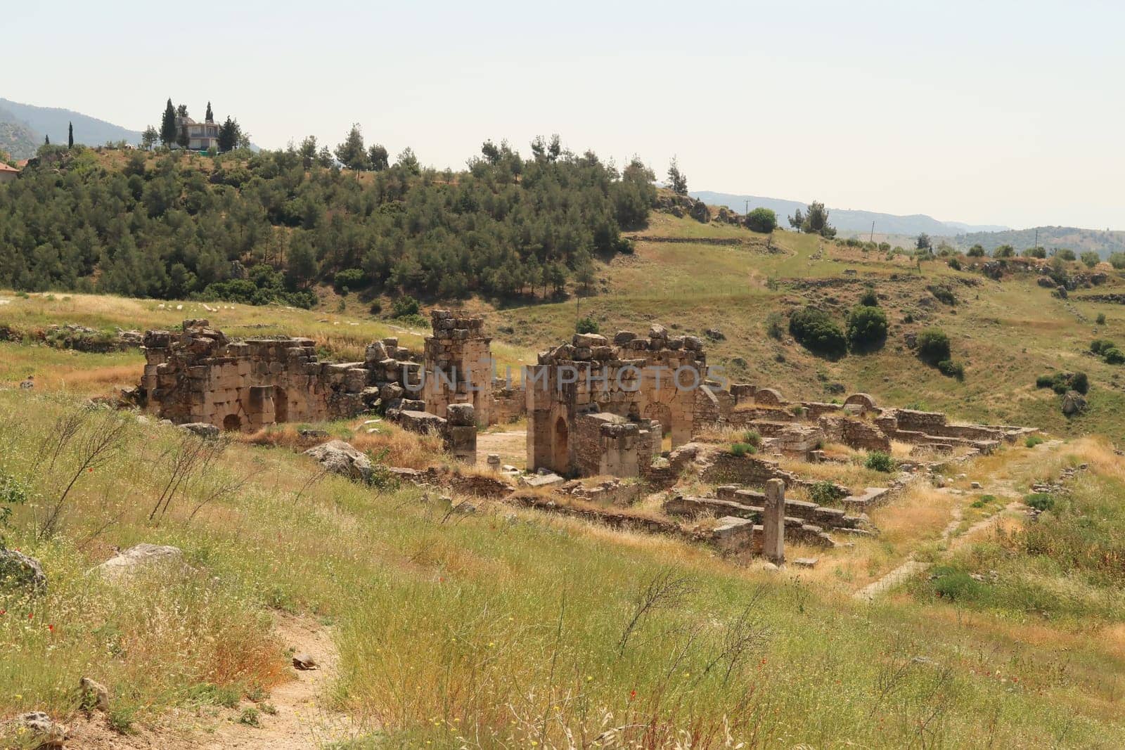 View onto the St. Philip Marytrium at the archaeological site of Hierapolis, Pamukkale, Denizli, Turkey 2022