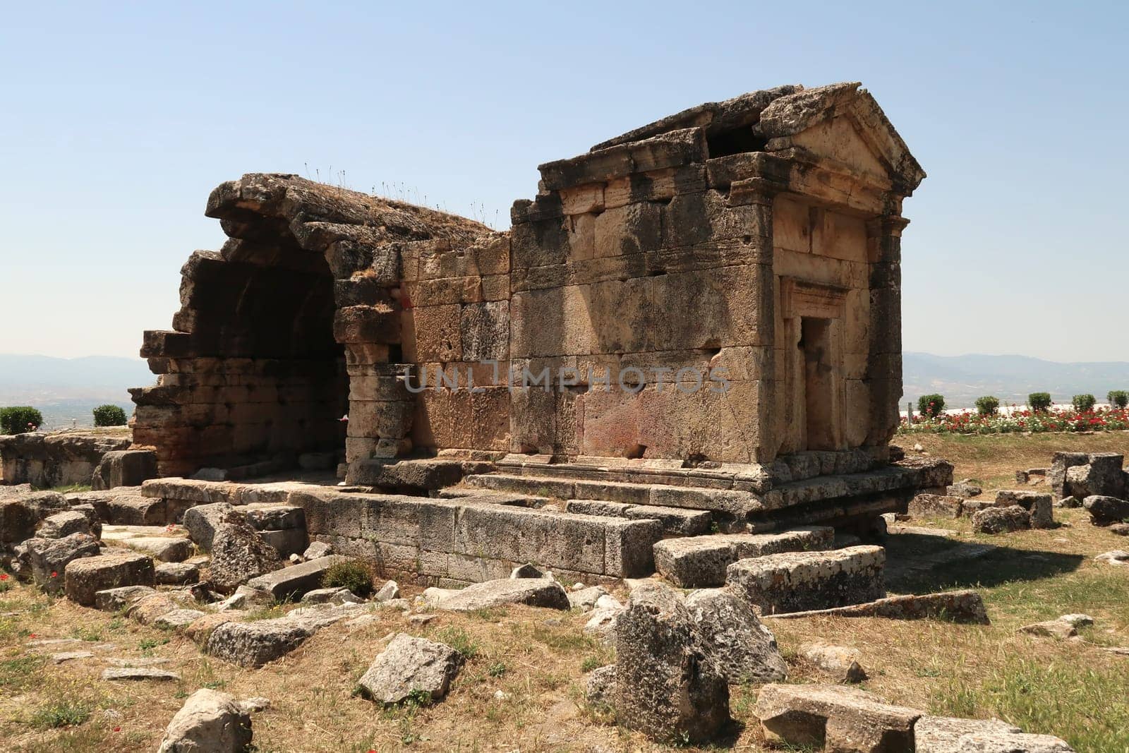 The tomb A18 at the northern Necropolis of the ancient site of Hierapolis, Pamukkale, Denizli, Turkey 2022