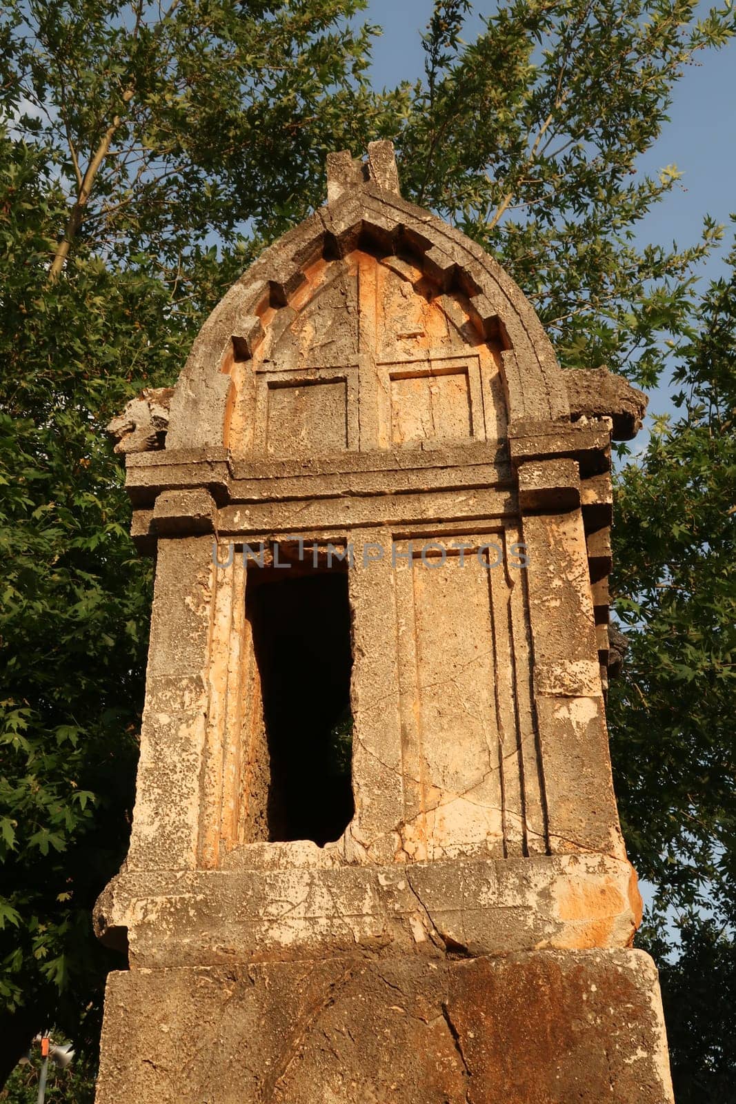 Lions Sarcophagus, Lycian Tomb in the old town of Kas, Turkey 2022