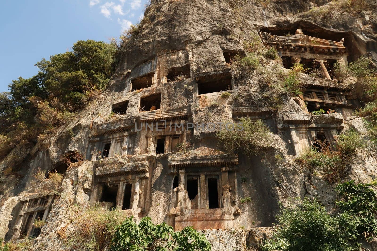 The rock cut, rock hewn tombs of Telmessos, nowadays Fethiye, Turkey 2022