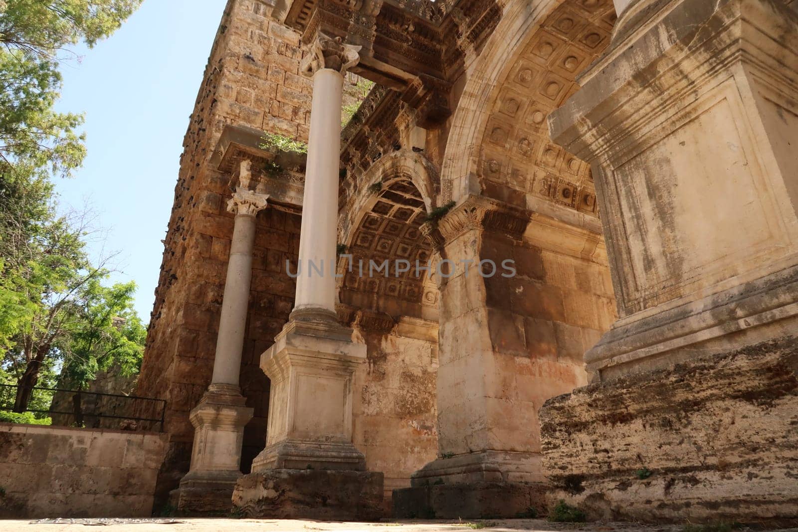 The Hadrians Gate, famous ancient roman landmark in Antalya, Turkey 2022
