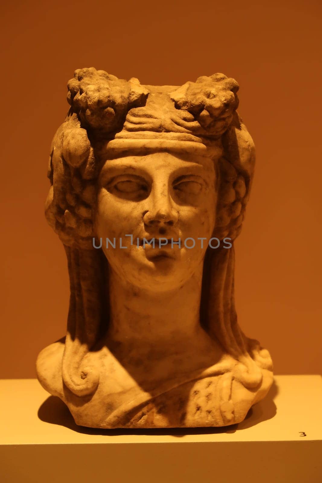 Bust of Dionysos at the archaeological museum of Ephesus, Selcuk, Turkey 18th of May 2022