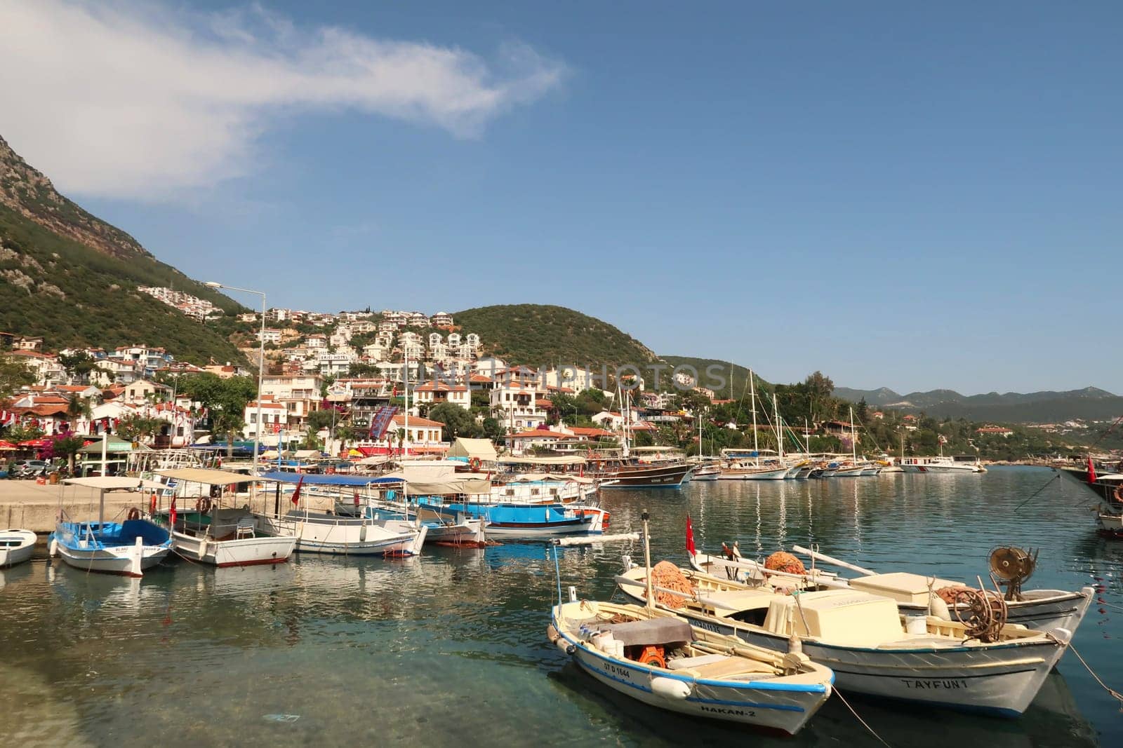 Boats in the harbour of Kas, Turkey, 26th of May 2022