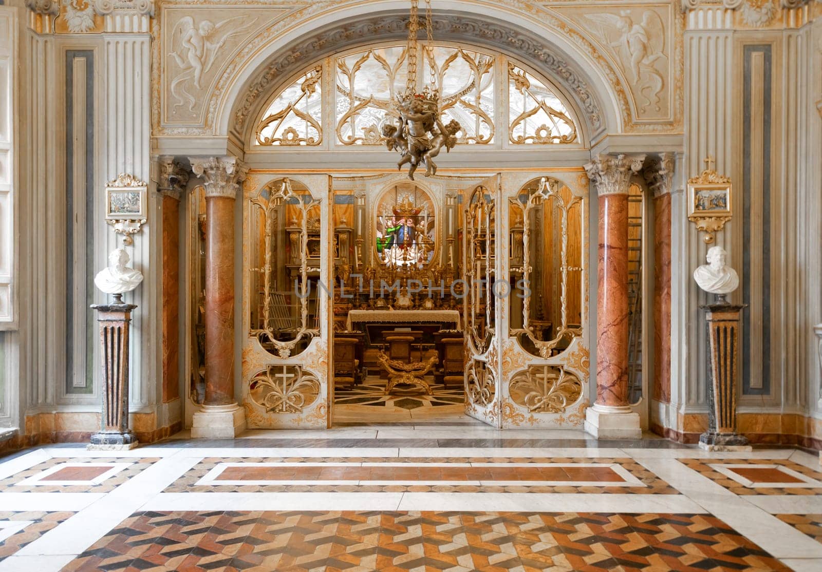 Rome, Italy - 28 December 2023: Doria Pamphilj Palace, 16th century luxury art collection.