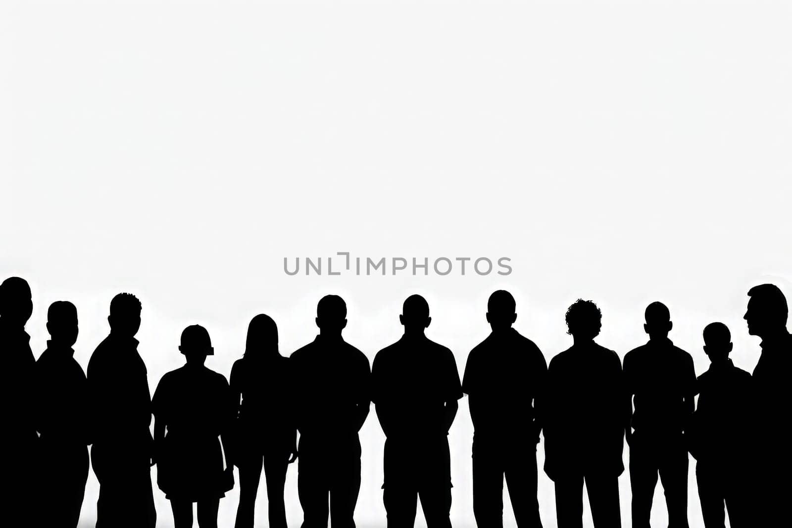 A diverse group of individuals stand shoulder to shoulder, embodying unity and togetherness in a symbolic display of solidarity.
