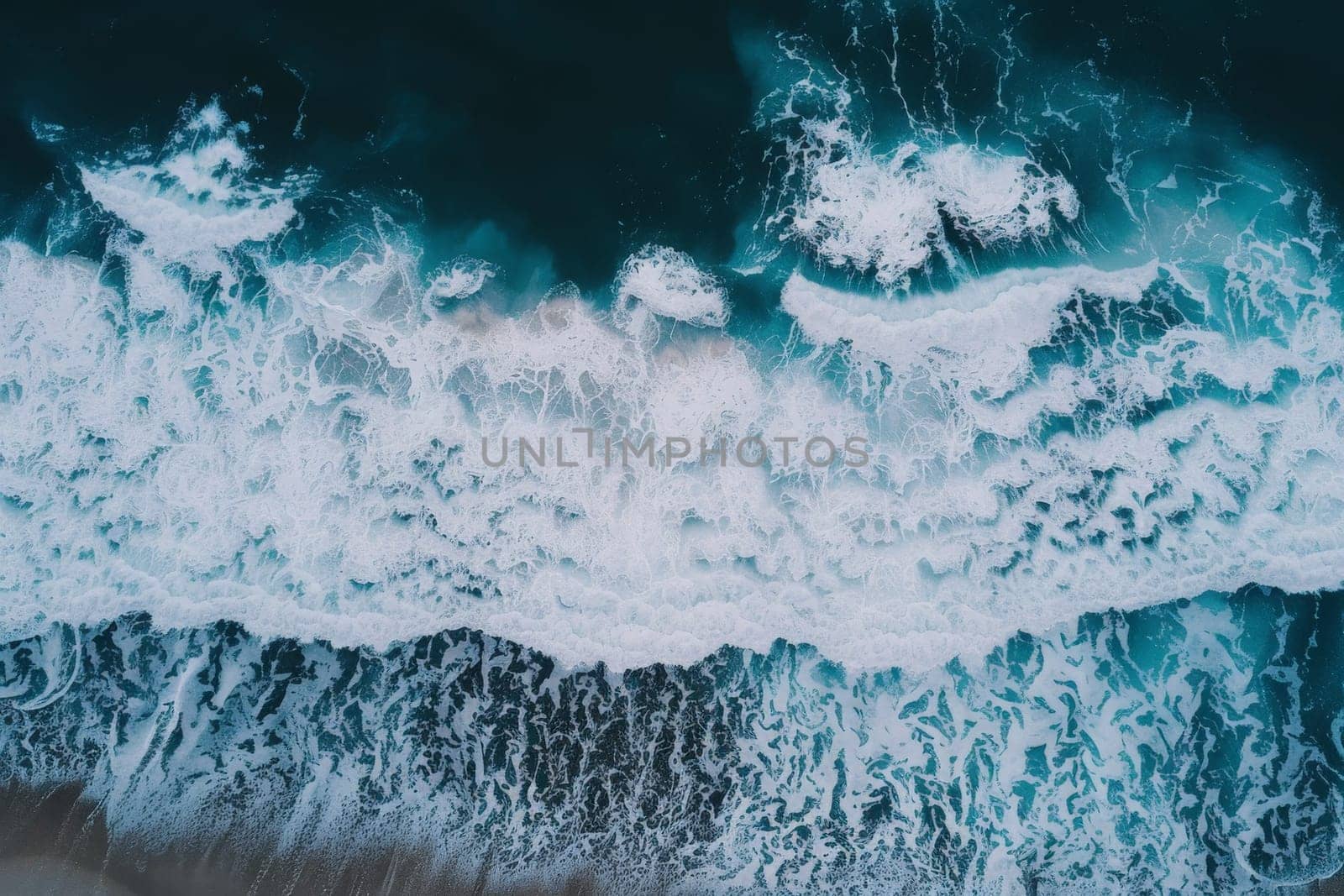 Witness the powerful ebb and flow of ocean waves from a mesmerizing aerial perspective, as they crash and swirl in a harmonious chaos on World Oceans Day.