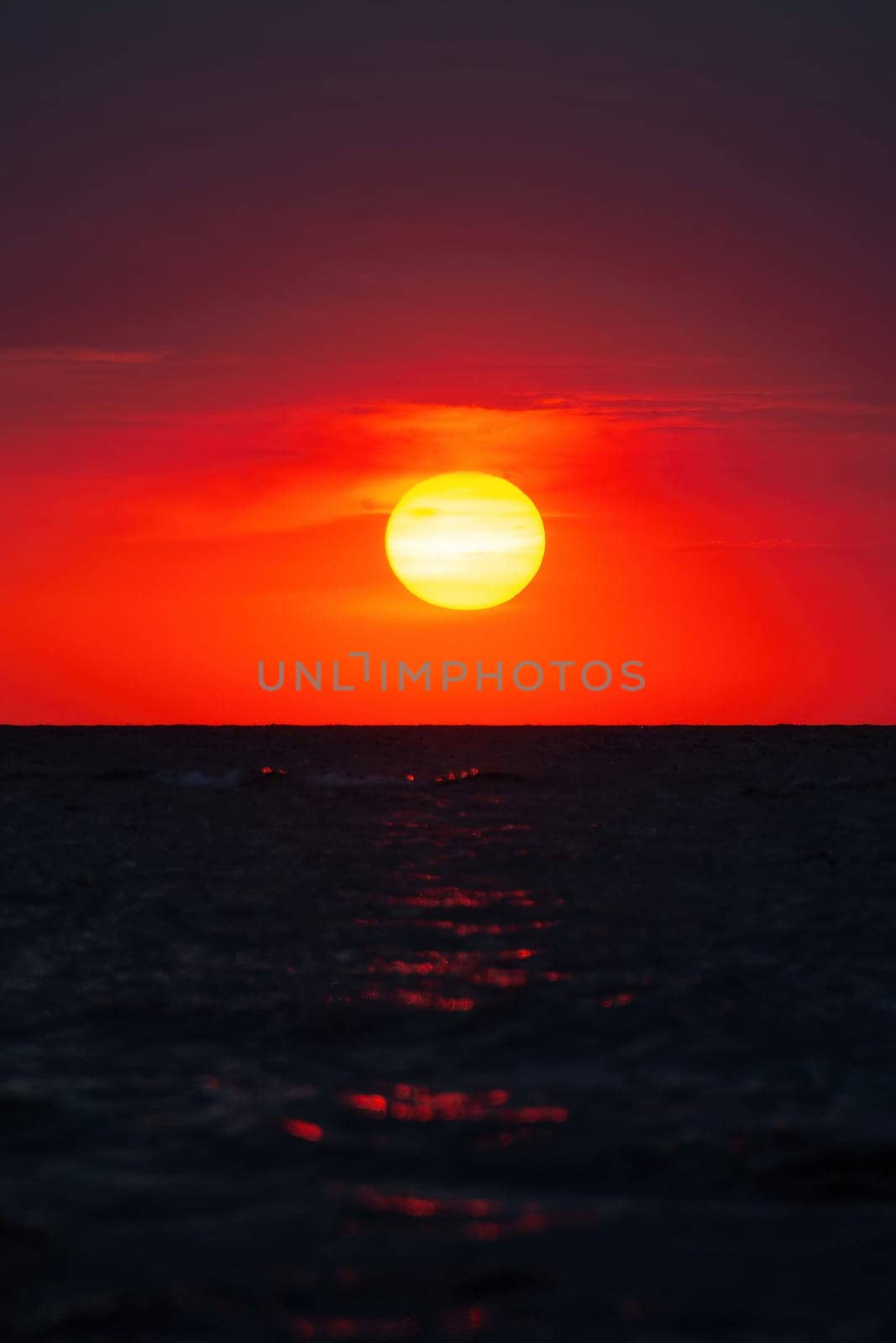 Beautiful orange sunset over the sea