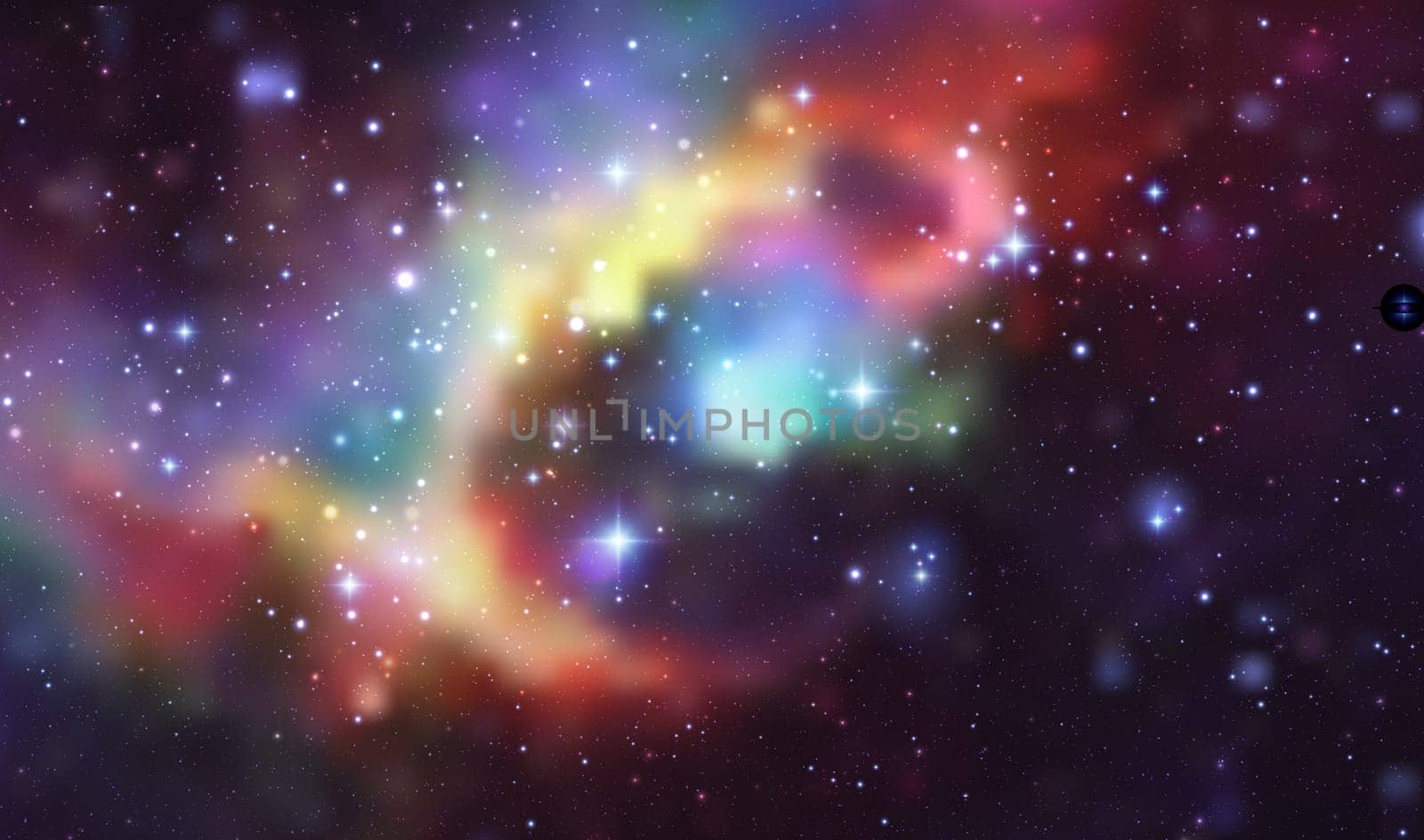 Space vector background with realistic nebula and shining stars. Magic colorful galaxy