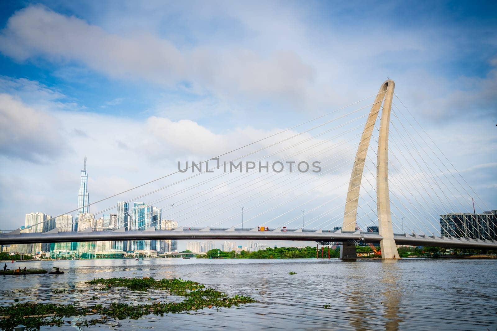 Ba Son Bridge or Thu Thiem 2 Bridge across Saigon River in Ho Chi Minh City, Vietnam