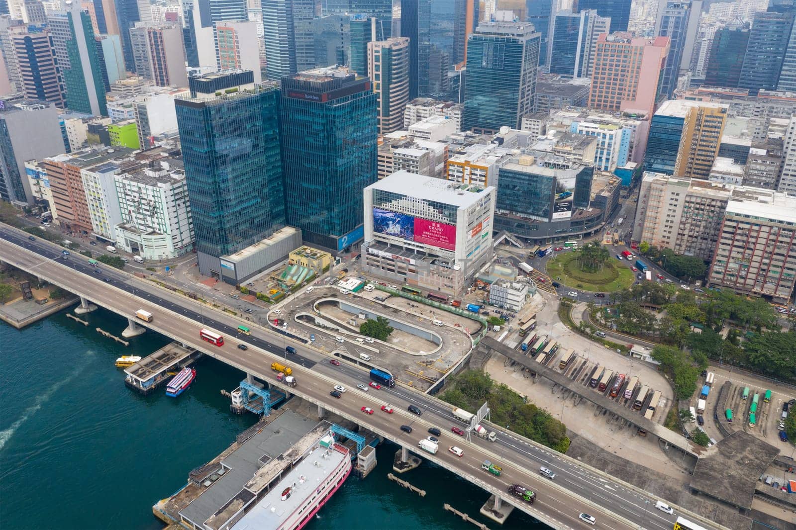 Kwun Tong, Hong Kong 27 December 2019: Aerial view of Hong Kong city