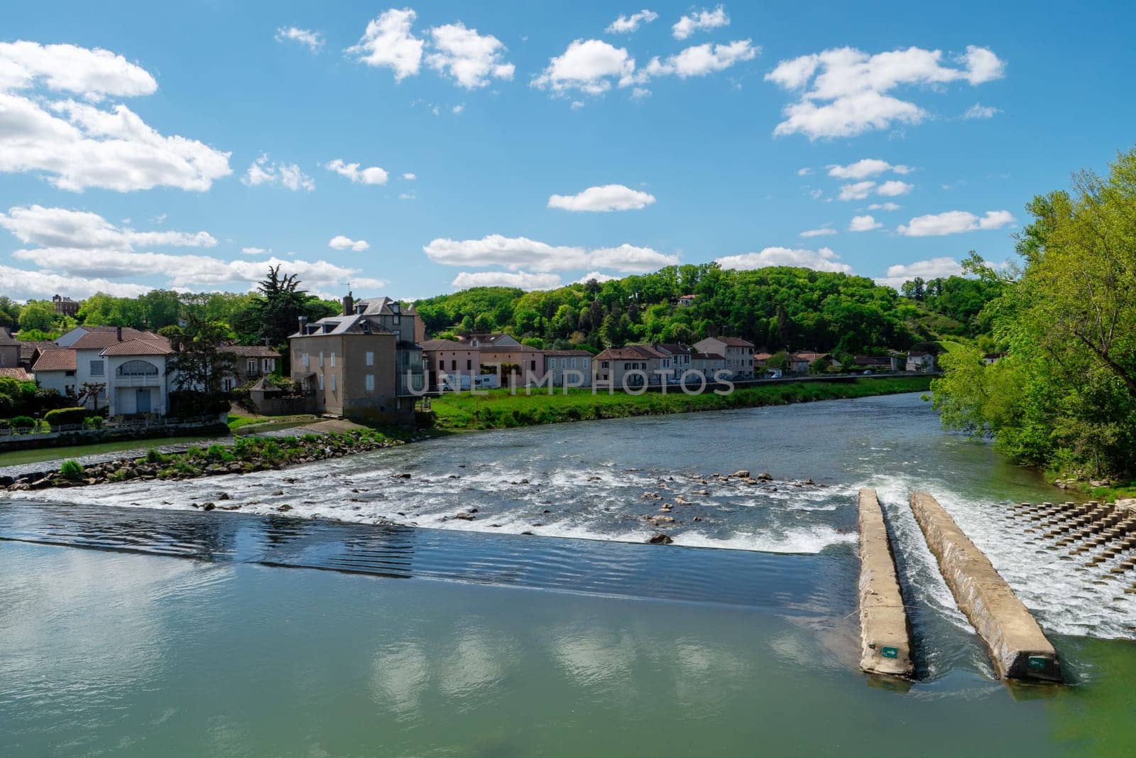 a view of Adour river. New Aquitaine. Les Landes, France