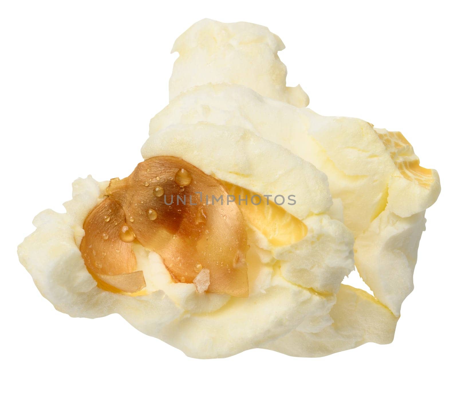 Sweet popcorn on isolated background, close up