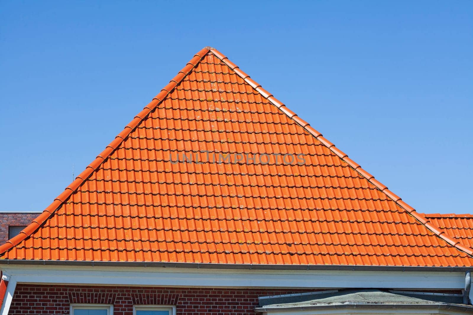 Red roof and brick residential building, Wilhelmshaven, Lower Saxony, Germany