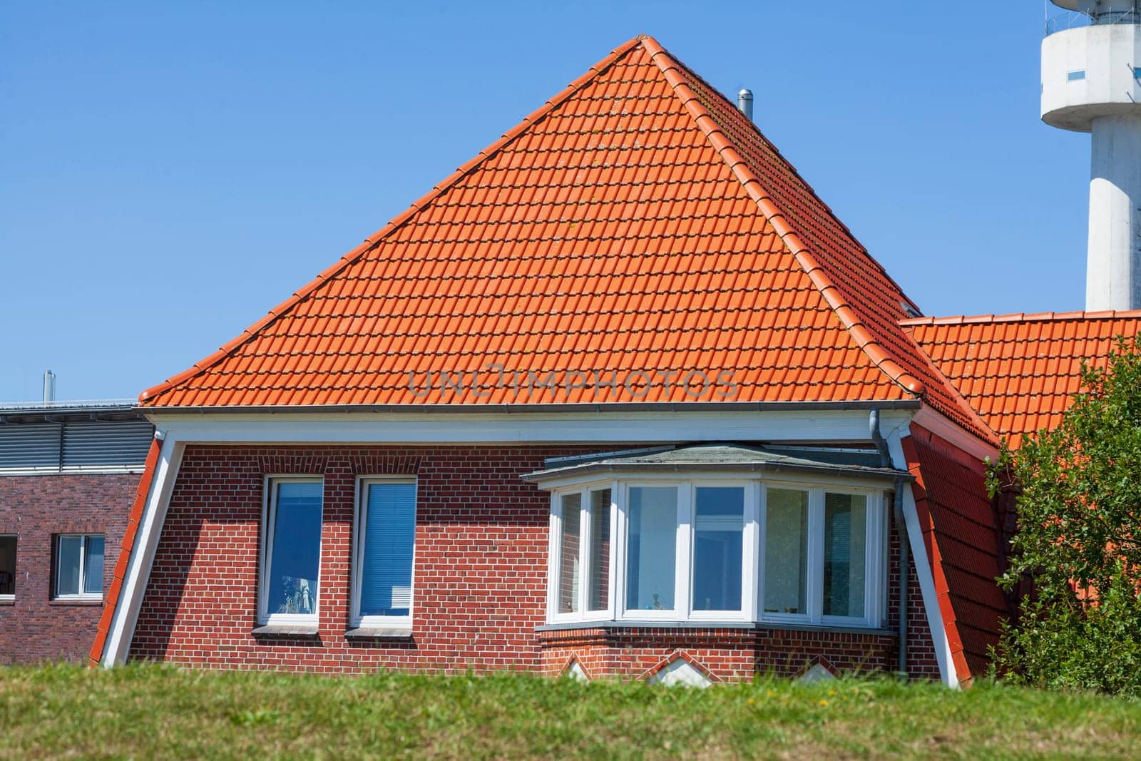 Red roof and brick residential building, Wilhelmshaven, Lower Saxony, Germany