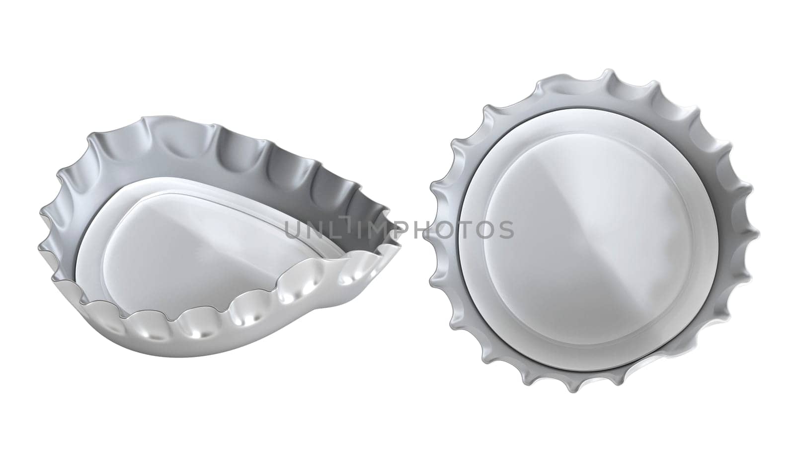 Bottle cap open and isolated on white background