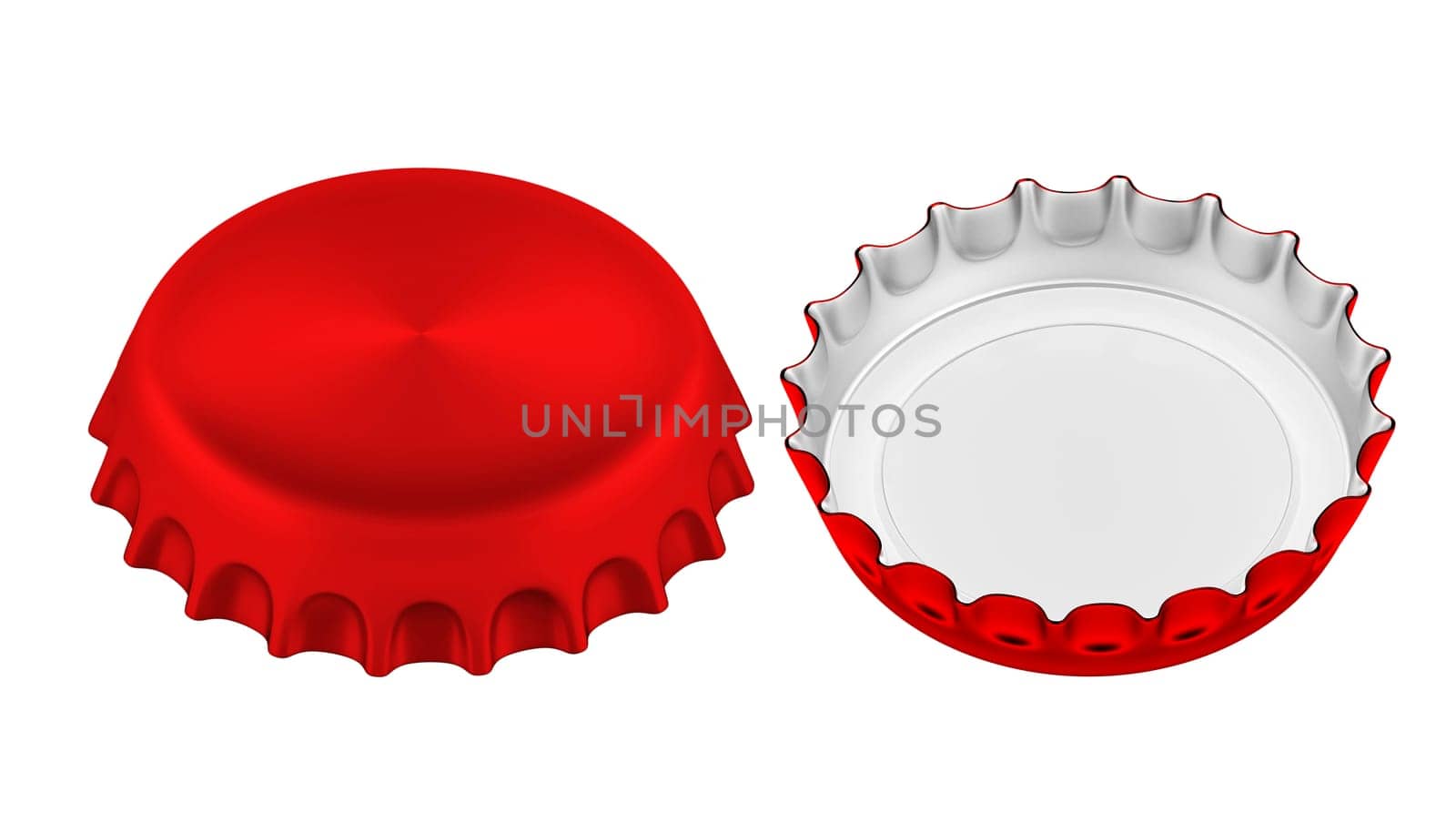 Red bottle cap isolated on white background