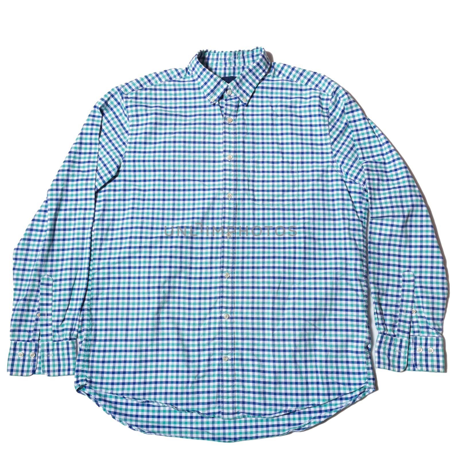 Men's casual long sleeve shirt on white background