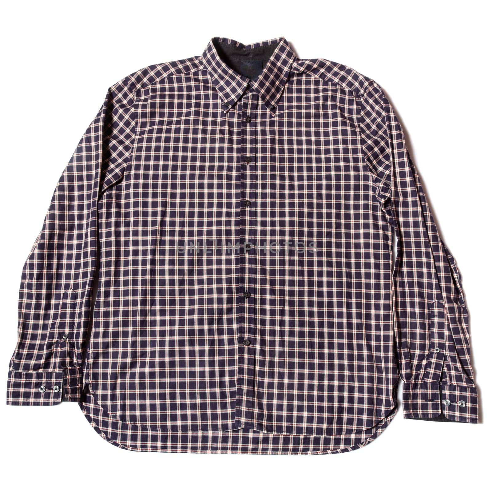 Men's casual long-sleeved shirt on white background