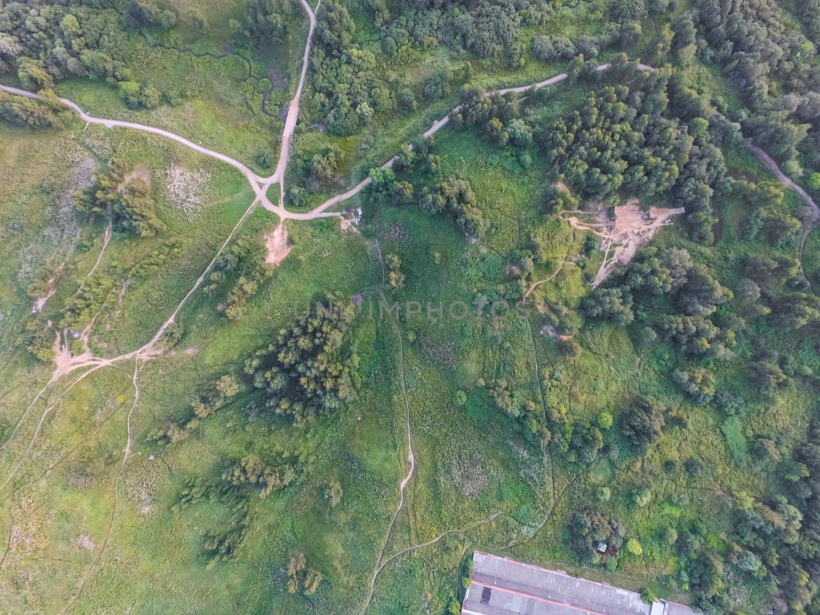 Suburban park and glade. Suburban landscape suburbs