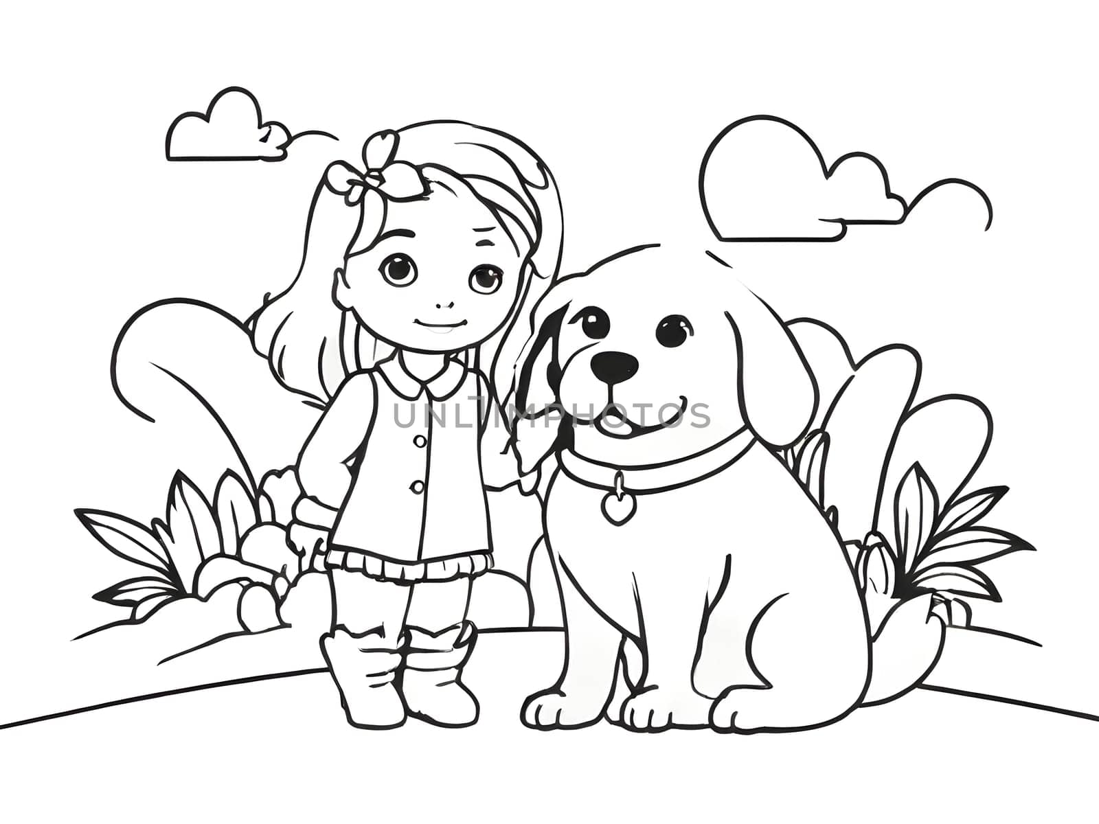 Girl with the dog drawing