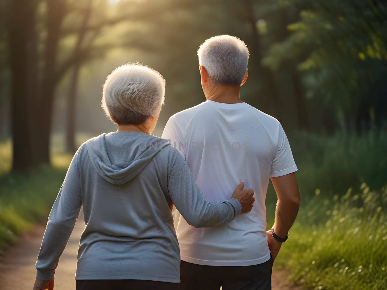 Senior couple in the morning walk