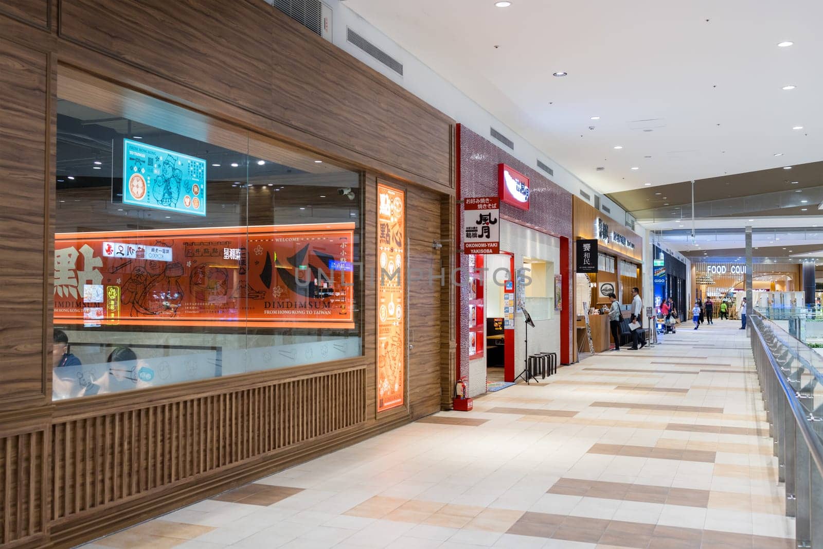 Taiwan 03 October 2023: Interior of Mitsui Outlet park in Taiwan