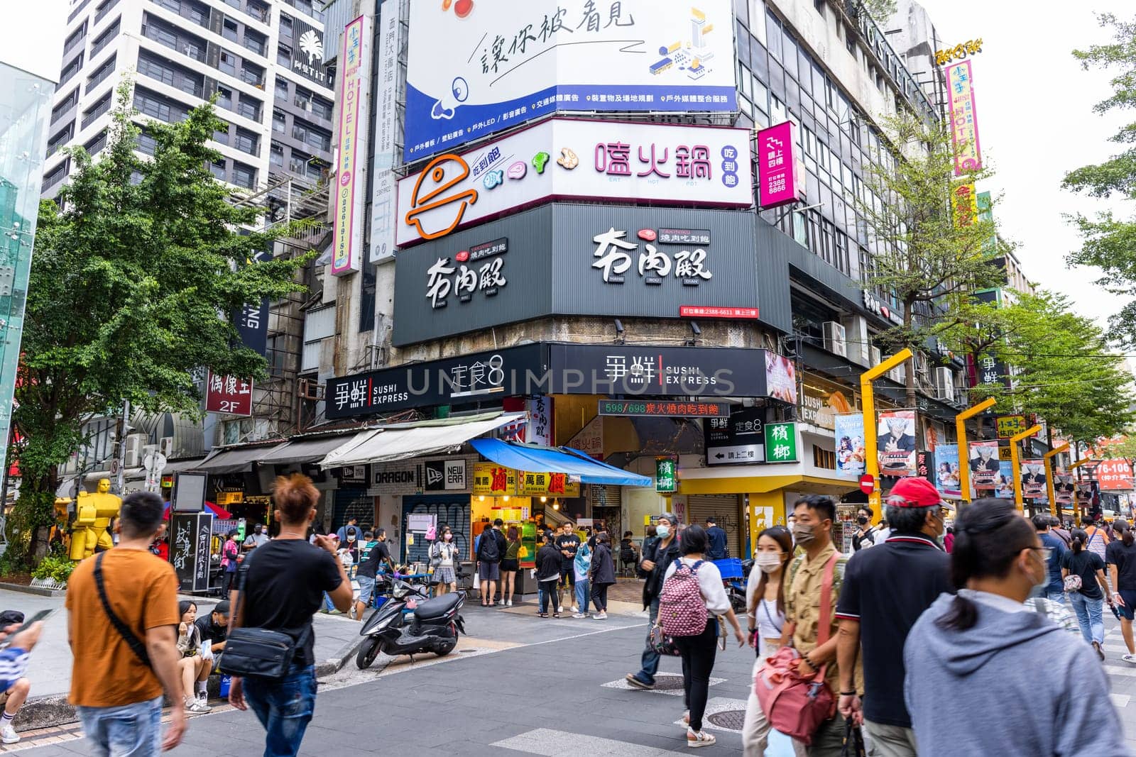 Taipei, Taiwan 08 October 2022: Ximending district in Taipei city of Taiwan