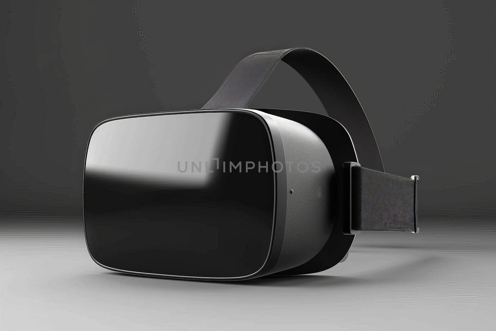 A sleek black virtual reality headset rests on a table, evoking thoughts of intergalactic adventures and immersive experiences.