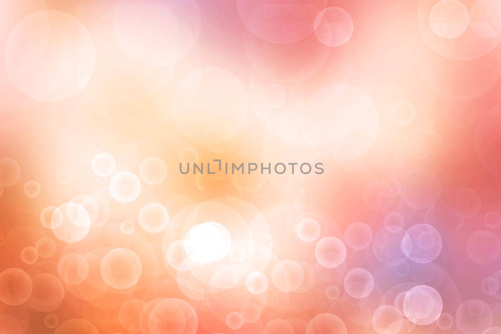 Abstract blurred fresh vivid spring summer light delicate pastel yellow pink orange bokeh background texture with bright circular soft color lights. Beautiful backdrop illustration.