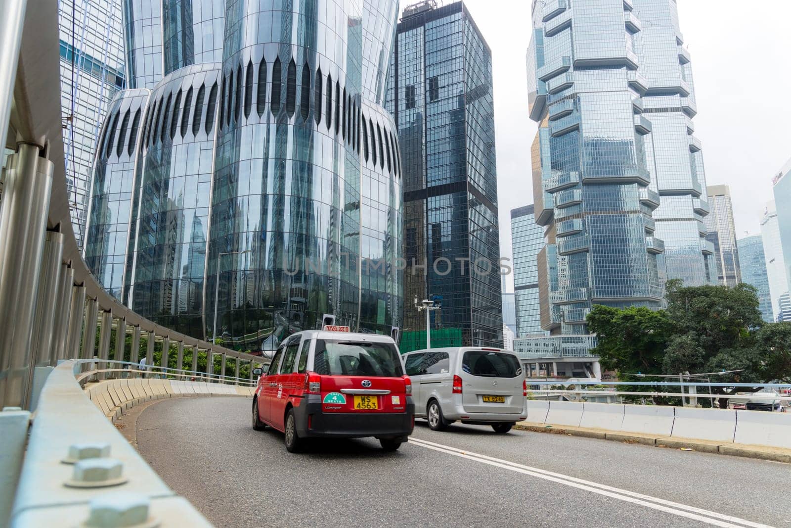 Hong Kong 08 April 2024: City traffic in Hong Kong downtown