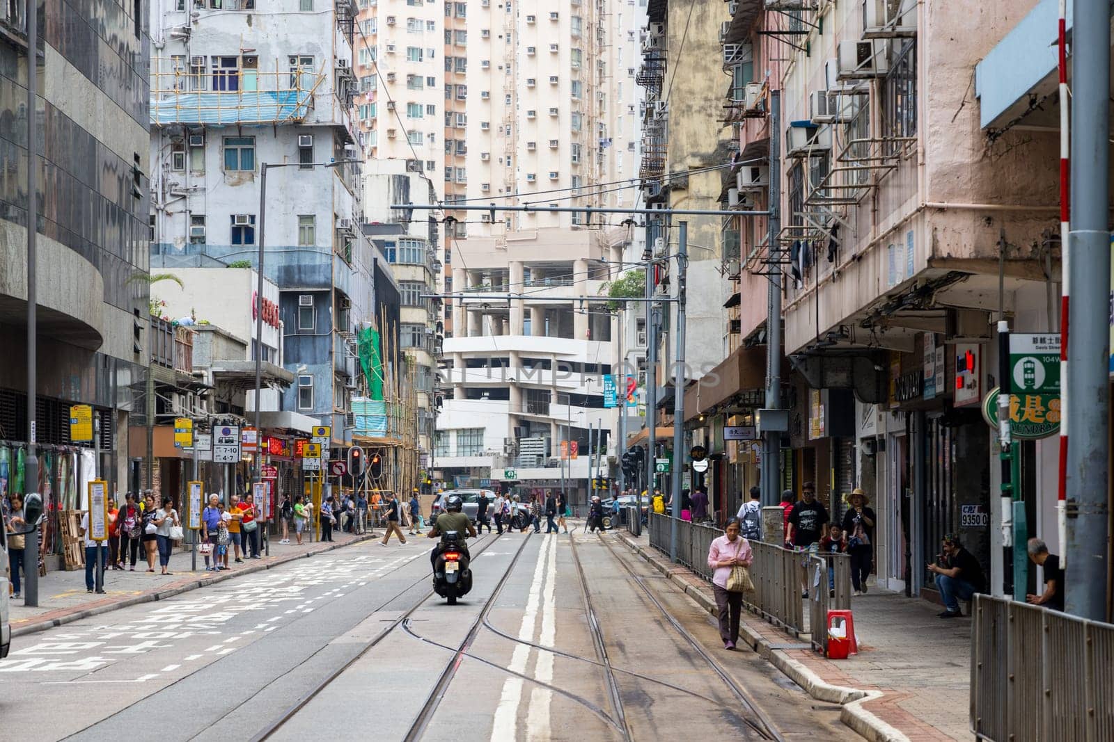 Hong Kong 24 April 2024: Tramway in Hong Kong city