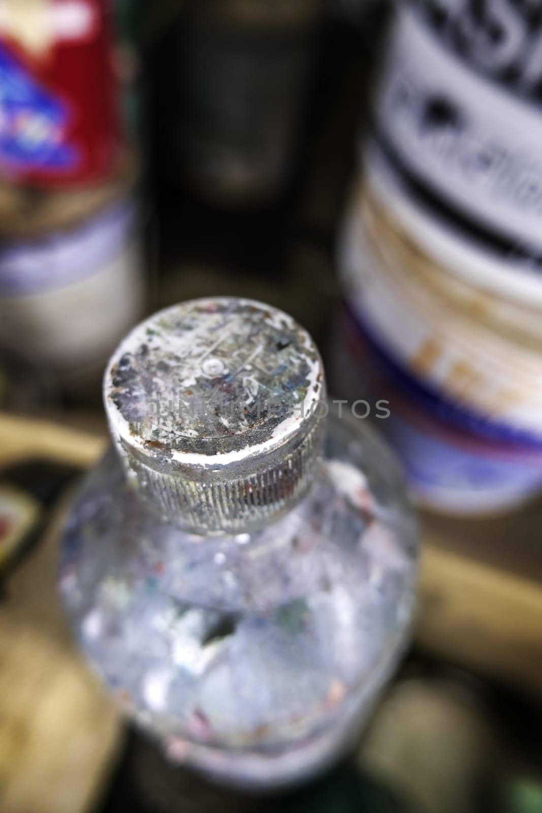 Detail of dirty and used oil, pollution and destruction of the environment